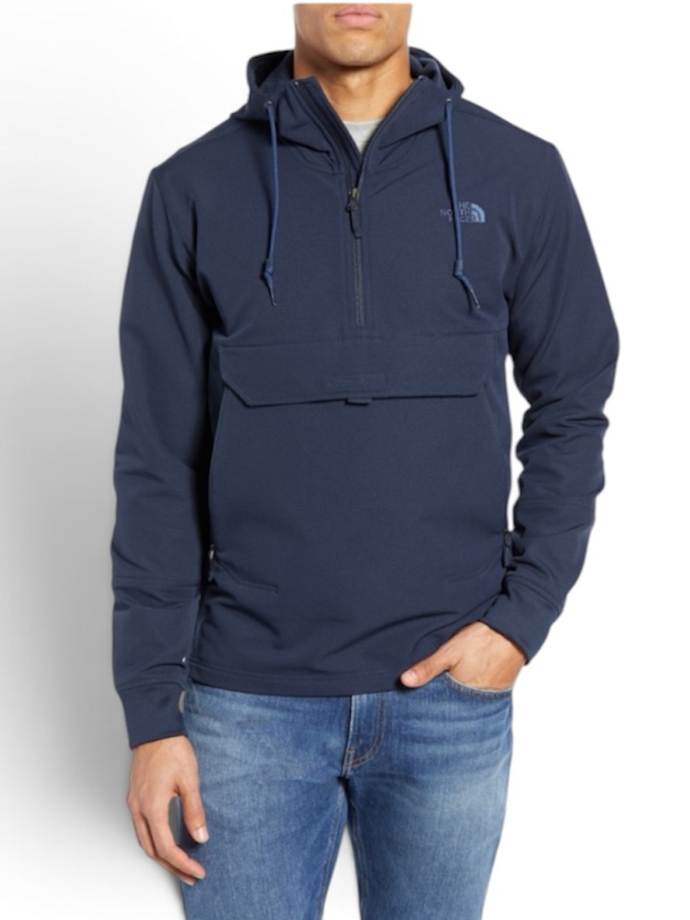 North Face Tekno Ridge Hoodie Pullover Water Resistant Wind Wall Navy Medium